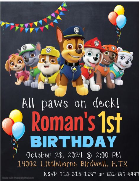 Paw Patrol Two Year Old Party, 2nd Paw Patrol Birthday Party, Chase Paw Patrol, Boy Birthday Party Themes, Paw Patrol Birthday Party, Paw Patrol Birthday, Two Year Olds, Boy Birthday Party, Paw Patrol