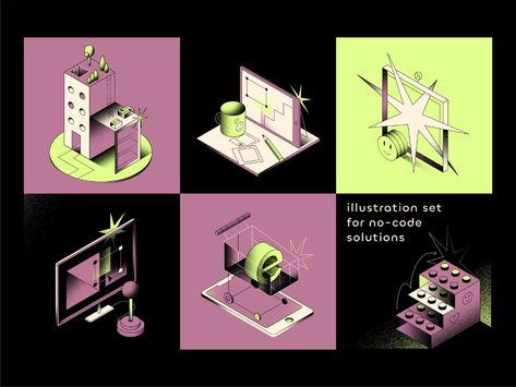 illustration set: no-code platform Isometric Sketch, Spotify Design, Business Vector Illustration, Isometric Design, Behavioral Science, Isometric Illustration, Frame Png, Learning Design, Vector Illustration Design