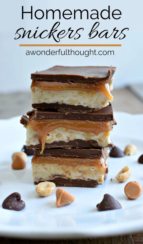 Snicker Bars, Homemade Snickers Bars, Snickers Bars Recipe, Snickers Recipe, Snickers Cookies, Candy Bar Recipe, Snickers Candy Bar, Snickers Candy, Homemade Snickers