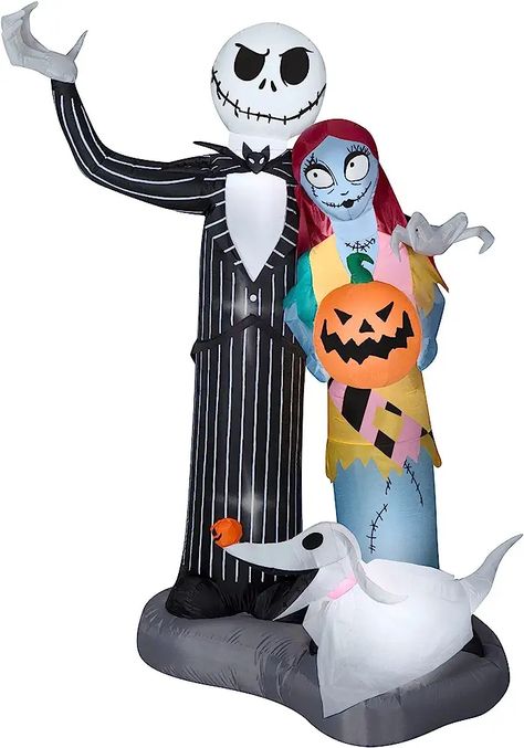 Inflatable Halloween Jack Skellington Nightmare Before Christmas Scene 6FT Tall by Gemmy Industries Nightmare Before Christmas Scene, Jack Skellington Inflatable, Pumpkin Carving Tips, Zero Nightmare Before Christmas, Halloween Jack Skellington, Halloween Blow Ups, Amazon Halloween, Costume Couples, Extreme Fitness