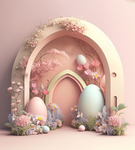 Easter Eyfs, Eyfs Easter, Blooming Illustration, Arch With Flowers, Diy Easter Treats, Easter Creative, Wedding Illustration Card, Easter Appetizers, Easter Backdrops