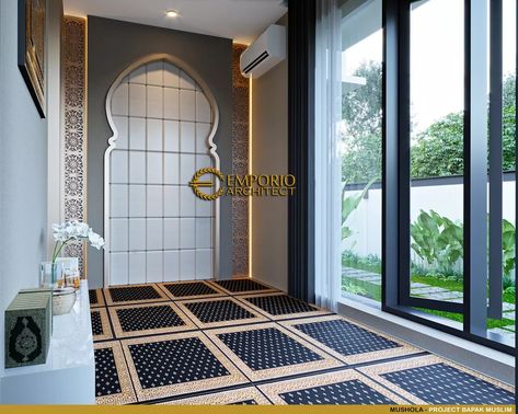 Surau Design, Salaah Room, Prayer Room Design Muslim, Musholla Rumah, Namaz Room, Islamic Interior Design, Muslim Prayer Room Ideas, Islamic Interior, Prayer Room Ideas