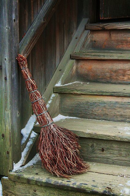 A PLACE IN THE COUNTRY : Photo Woodland Cottage, Witch Cottage, Brooms And Brushes, A Broom, Cottage In The Woods, Witch Broom, Witch House, Cabin In The Woods, Brooms