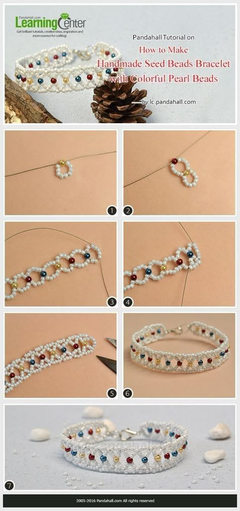 Seed Beads Bracelets Patterns, Pattern Beads Bracelet, How To Do Beading, Handmade Jewelry Ideas Bracelets, Beaded Patterns Free, Beads On Shoes, Seed Bead Patterns Tutorials, How To Do Bracelets, Beadwork Patterns Free Seed Bead Tutorials