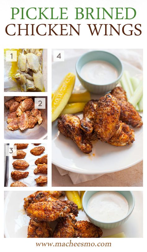 Pickle Brined Chicken, Brined Chicken Wings, Ranch Chicken Wings, Pickle Chicken, Brined Chicken, Best Chicken Wing Recipe, Football Appetizers, Baked Wings, Brine Chicken