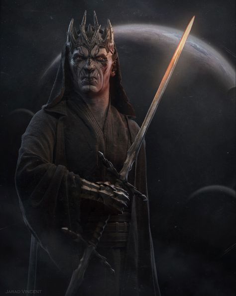 Star Wars Reimagined The Darth Nazgul, Jarad Vincent on ArtStation at https://www.artstation.com/artwork/6wwmr Witch King Of Angmar, Dark Lord Of The Sith, Star Wars Villains, Star Wars The Old, Old Republic, Star Wars Concept Art, Dungeons And Dragons Game, The Old Republic, Dark Elf