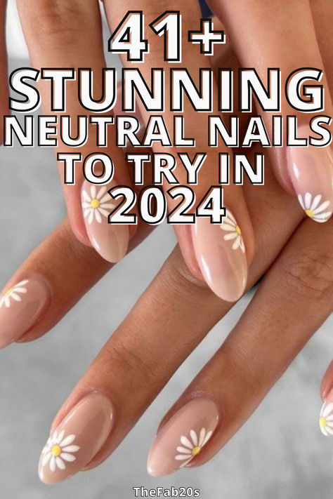 Brown Flower Nails Neutral Nail Designs, Simple Spring Nails, Nail Color Trends, Spring Nail Trends, Cute Spring Nails, Spring Nail Colors, Vacation Nails, Neutral Nails, Beauty Nail