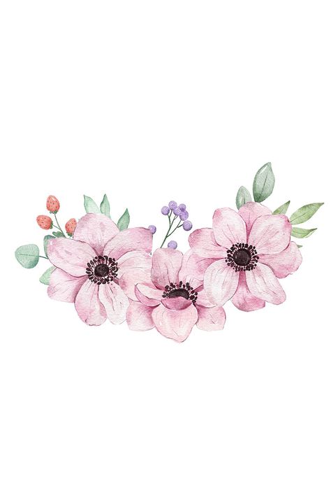 Free Clip Art Downloads, Flower Clip Art, Flower Png Images, Flower Pattern Drawing, Wreath Illustration, Watercolor Clip Art, Vintage Png, Floral Png, Spring Clipart