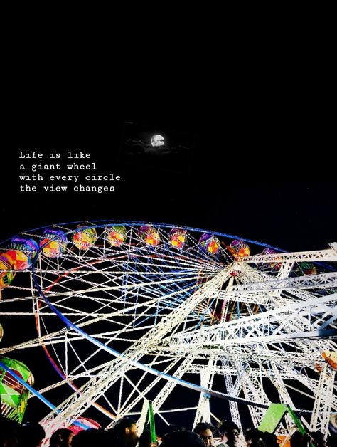 Giant Wheel Aesthetic, Ferris Wheel Quotes, Giant Wheel, Childhood Memories Aesthetic, Spilled Ink, Memories Aesthetic, Sunset Quotes Instagram, Sky Quotes, Short Quote