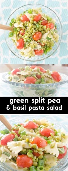 Split Pea Recipes, Green Split Pea Soup, Basil Pasta Salad, Lentils Recipes, Garbanzo Beans Salad, Beans Salad, Green Split Peas, Basil Salad, Fresh Tomato Recipes