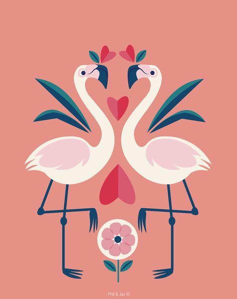 Valentine Flamingo, Flamingos Art Illustration, Pulled Sugar Art, Flamingo Logo, Flamingo Graphic, Flamingo Illustration, Digital Portrait Illustration, 3d Animals, Illustrator Design Tutorial