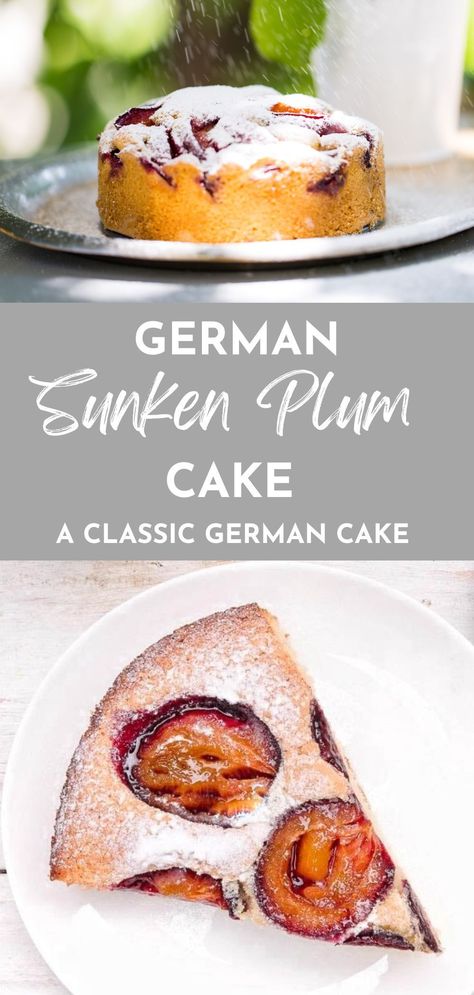 Learn how to make German Plum Cake using my granny’s easy traditional plum cake recipe! You will love this authentic German Pflaumenkuchen so much – moist, fluffy, and made with simple ingredients! Traditional Christmas Baking, German Cakes Recipes, German Plum Cake, Plum Cake Recipe, Plum Dessert, German Food Authentic, German Cake, German Baking, My Granny