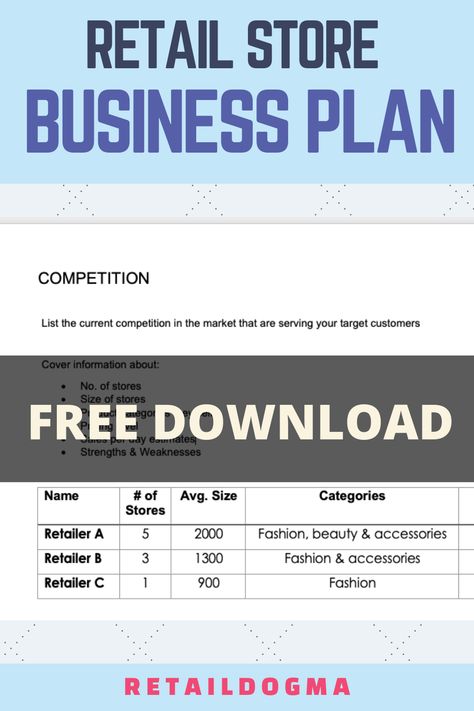 Free retail store business plan sample and how to fill each section Retail Business Plan Template, Business Plan Template Word, Business Plan Sample, Retail Management, Simple Business Plan Template, Business Plan Example, Retail Boutique, Sample Business Plan, Template Word