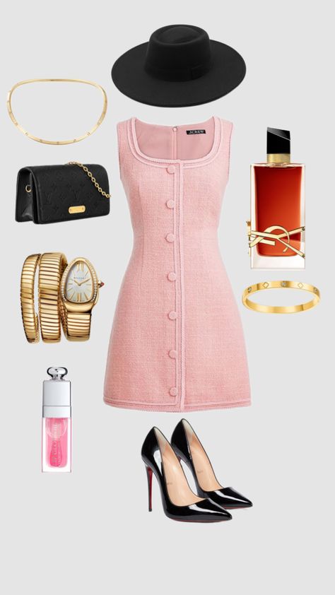 #fashion #fyp #ysl Girly Outfits Classy, Clean Girl Style, Pink Girly Outfits, Money Dress, Classy Feminine, Outfits Classy, Perfect Summer Outfit, Girlie Style, Tweed Dress