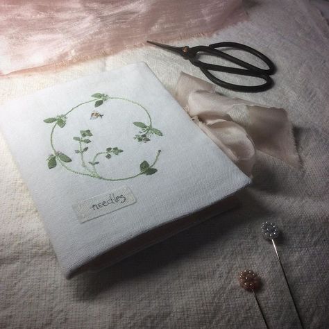 Eileen (@eileen_c_t) posted on Instagram: “I’ve made a needlebook from my thyme embroidery with the addition of a sweet little 🐝It’s lined with a lovely bee fabric from…” • Sep 6, 2020 at 1:47pm UTC Bee Fabric, Thyme, Fabric Book, Needlework, Bee, Embroidery, Fabric, Instagram