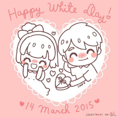 White Day by Littlemisspaintbrush White Day Korea, White Day Japan, Cutie Draw, Japan Lover Me, Asian Festival, Speak Japanese, Japan Cartoon, Japanese Holidays, Japan Holidays