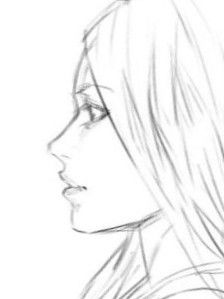 Side Human Drawing, Cute Side Profile Drawing, Easy Side Profile Drawings, Female Side Profile Drawing Anime, Side Profile Sketch Woman, Side Profile Drawing Woman, Drawing Side Profile Female, Woman’s Profile Drawing, Female Side Profile Drawing