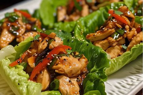 Teriyaki Chicken Wraps, Grilled Chicken Lettuce Wraps, Teriyaki Lettuce Wraps, Teriyaki Chicken Lettuce Wraps, Vancouver Summer, Teriyaki Chicken Crock Pot, Hoisin Chicken, Healthy Wraps, Chicken Lettuce Wraps