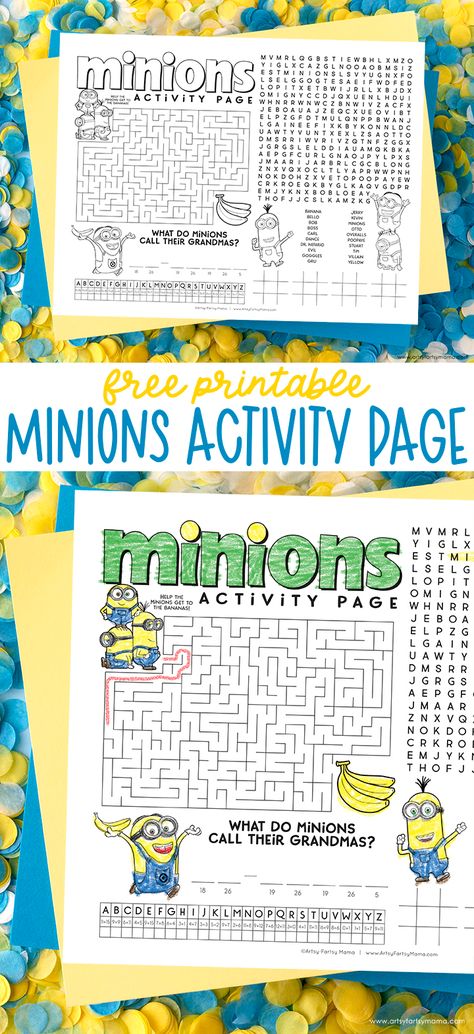 Minions Printables Free, Minion Games For Kids, Minion Day At School, Minions Crafts For Kids, Minion Birthday Games, Minions Activities For Kids, Minion Birthday Party Games, Minion Worksheets, Minion Crafts For Kids