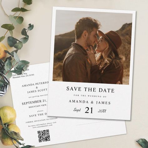 Save The Date Text, Text Elements, Save The Date Postcard, Date Invitation, Photo Save The Date, Save The Date Photos, Simple Invitation, Postcard Template, Instant Photos