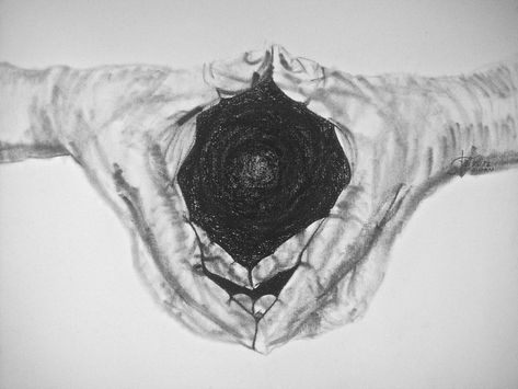 INNER VOID | That feeling of emptiness...inside... For detai… | Flickr Void Drawing, Body Dysformia Art, Feeling Of Emptiness, Draw Background, Master Of Reality, Empty Inside, Inside Art, Drawing Charcoal, Art Charcoal