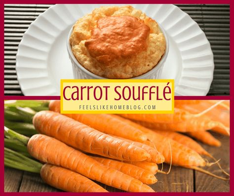 Simple & easy healthy carrot soufflé recipe - This low carb souffle is sweet and gluten-free. Best side dish for Thanksgiving or Easter dinner. Easy Cherry Pie Recipe, Oven Roasted Sweet Potato Fries, Roasted Sweet Potato Fries, Souffle Recipes Easy, Easy Cherry Pie, Homeschool Meals, Carrot Souffle, Best Side Dish, Cherry Pie Recipe