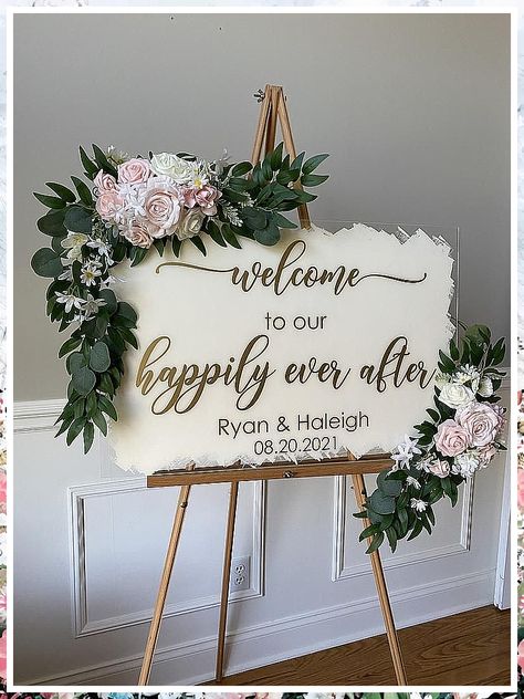 Wedding Signs For Reception - With new amazing products releasing everyday, visit to find what you have been looking for. DO IT IMMEDIATELY! Wedding Entrance Sign, Wedding Sign Decor, Wedding Welcome Board, Wedding Entrance Decor, Cricut Wedding, Wedding Entrance, Entrance Sign, Future Wedding Plans, Wedding Name