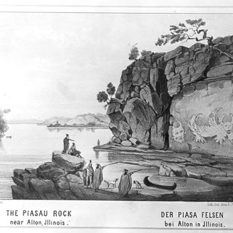 Paisau Rock - near Alton, Illinois Piasa Bird, Alton Illinois, Native American Legends, Illinois River, Myths & Monsters, Bravest Warriors, St Louis Missouri, Human Art, Art Sketches