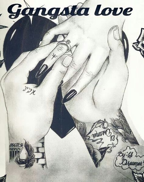 Gangsta love .There no love like ours♥ Gangsta Love Couple, Gangsta Love, Chicano Love, Trill Art, Cholo Art, Brown Pride, Lowrider Art, Chicano Drawings, Tattoo Art Drawings