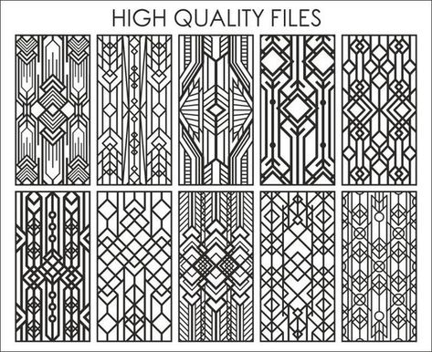 52 Art Deco Panel, Gate, Grill, Door, Privacy Screen, Laser, CNC, Plasma, Cricut Files  Cdr, Svg, AI,  Dxf, Eps, Jpg Laser cut files #lasercutfiles laser cut files svg #lasercutfilessvg laser cut 3d files #lasercut3dfiles pattern #pattern  patterns #patterns templates #templates 2.237 Door Privacy Screen, Art Deco Panel, Door Privacy, Art Deco Tattoo, Deco Panel, Laser Cut Stencils, Fantasy Furniture, Room Screen, Laser Cnc