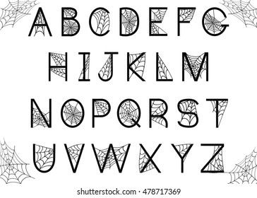 Spooky Lettering Halloween Fonts, Happy Halloween Font, Halloween Calligraphy, Halloween Fonts Alphabet, Creepy Font, Halloween Alphabet, Halloween Typography, Halloween Text, Alfabet Letters