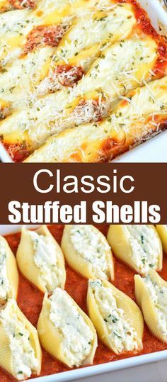 Homemade Comfort Food Recipes, Dinner Recipes Stuffed Shells, Recipes With Large Shell Pasta, Stuffed Large Shells, Large Noodle Shell Recipes, Food With Ricotta Cheese, Large Stuffed Shells Recipes, Pasta Shells Stuffed Ricotta, Meatless Stuffed Shells