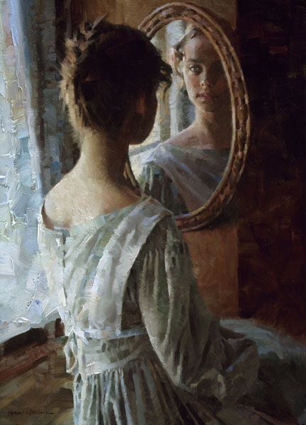 Reflections by Morgan Weistling Morgan Weistling, John William Godward, Looking In The Mirror, History Fashion, Edgar Degas, Wassily Kandinsky, Mirror Art, Look In The Mirror, Famous Artists