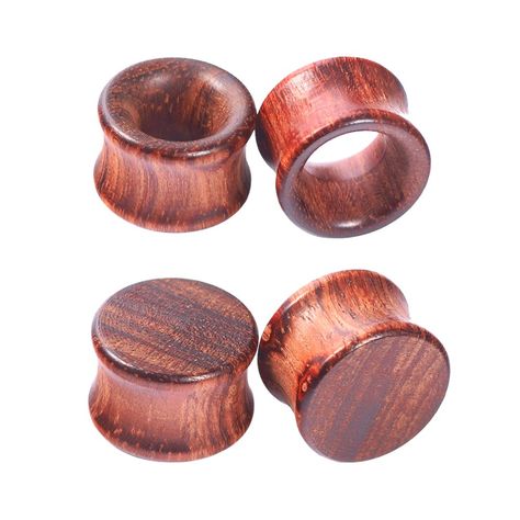 Longbeauty 1Pair/2Pair Vintage Brown Natural Wood Double Flared Ear Tunnels Expander Plugs Stretcher Industrial Piercing Barbells, Ear Stretchers, Tapers And Plugs, Nose Piercing Hoop, Ear Tapers, Wooden Plugs, Ear Tunnels, Body Jewelry Piercing, Organic Wood