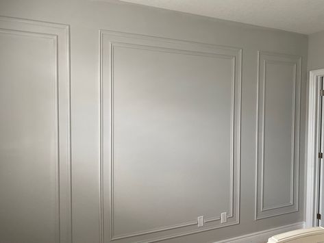 Double up on this decorative panel moulding to add an extra detail and depth. Double Wall Paneling, Hallway Remodel, Wall Panel Molding, Panel Ideas, Wood Moulding, Panel Moulding, Grey Panels, Wood Molding, Classic Wall