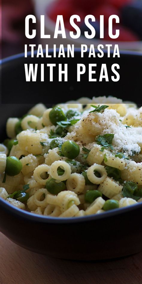 Pasta Shells With Peas, Simple Italian Pasta Recipes, Pea And Pasta Recipes, Pasta W Peas, Peas And Macaroni Italian, Peas And Noodles, Pasta And Peas Recipe Italian, Pasta Recipes With Peas, Pasta With Peas And Parmesan