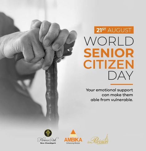 Senior Citizen Day, Senior Citizens Day, International Days, B Tech, Diploma Courses, Private University, Best University, Creative Poster Design, Senior Citizen