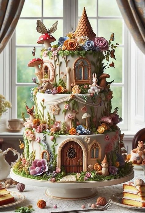 Fairy Garden Cake, Mushroom Cake, Fairy Birthday Cake, Fairy Cupcakes, Southern Thanksgiving Menu, Southern Thanksgiving, Thanksgiving Menu Ideas Side Dishes, Fairy Tea Parties, Thanksgiving Menu Ideas