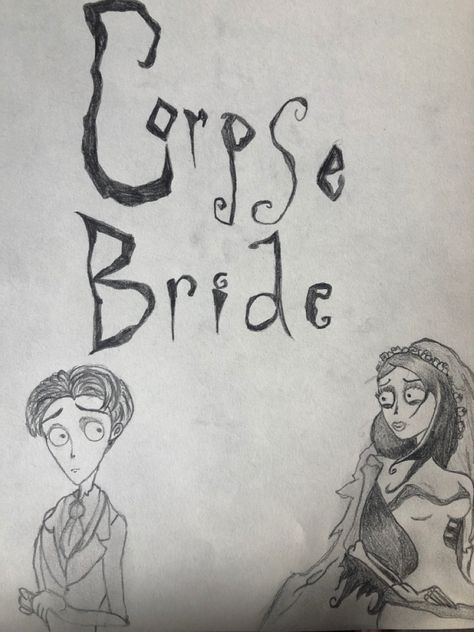 Corps Bride Drawings, Corpes Bride Drawings, Corpse Bride Doodles, The Corpse Bride Drawings, Goth Drawing Ideas, Corpse Bride Drawing, Tim Burton Drawings Style, Holiday Drawings, Corps Bride