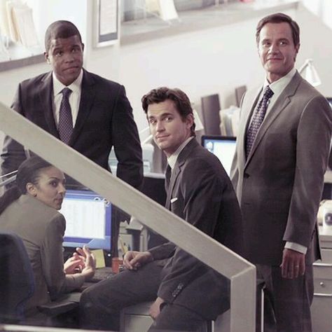 The team at White Collar White Collar Show Aesthetic, White Collar Aesthetic, White Collar Tv Show, Collar Aesthetic, Matt Bomer White Collar, The Normal Heart, Glenn Rhee, Neal Caffrey, Victoria Secret Outfits