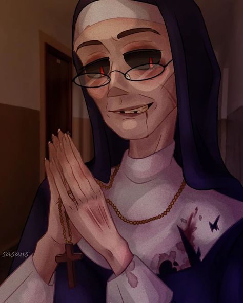 Evil Nun Art, Evil Nun Fanart, Evil Nun Game, Evil Nun, Ice Scream, Disney Collage, Horror Games, Cartoon Sketches, Horror Game