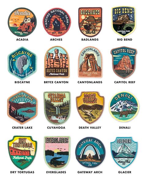 National Parks Patches, National Park Branding, National Park Embroidery, National Park Signs, Camping Patches, Camp Patches, National Park Logo, National Park Stickers, Nc Logo