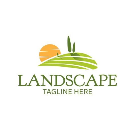 Agriculture landscape view vector logo t... | Premium Vector #Freepik #vector #background Landscape Design Logo, Spices Branding, Landscape Company Logos, Agriculture Landscape, Garden Logo, Landscaping Logo, Landscape Logo, Agriculture Logo, Tea Logo