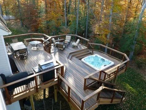 Top 80 Best Hot Tub Deck Ideas - Relaxing Backyard Designs Cottages Ideas, Whirlpool Deck, Hot Tub Designs, Backyard Patio Deck, Relaxing Backyard, Hot Tub Deck, Patio Deck Designs, Outdoor Patio Designs, Deck Designs