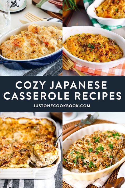 From creamy salmon potato gratin to kabocha gratin to savory curry doria, these Japanese casseroles are the coziest recipes you'll need this year! They are versatile, easily make-ahead, and ideal for any occasion. #casserolerecipes #japanesefood | Easy Japanese Recipes at JustOneCookbook.com Curry Doria, Witchy Recipes, Homemade White Sauce, Creamy Salmon, Salmon Potato, Easy Japanese Recipes, Sweet Rice, Potato Gratin, Recipes Sweet