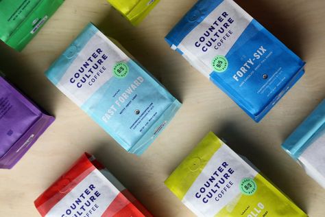 Counter Culture Coffee Revamps Its Packaging Design In A Splashy Way Cafe Packaging, Best Packaging Design, Tea Branding, Counter Culture Coffee, Packing Labels, Nitro Coffee, Retail Bags, Counter Culture, Perfume Packaging