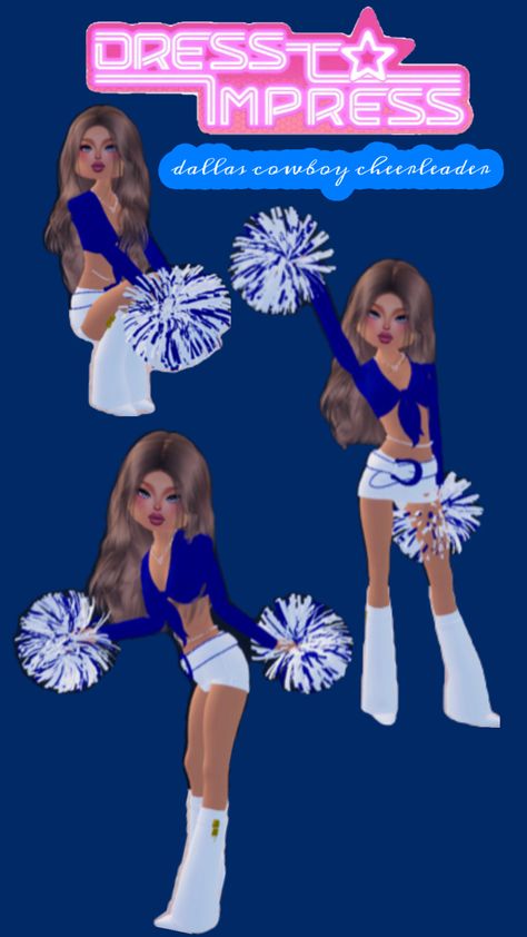 dallas cowboy cheerleader! 

3 items are VIP (skirt, belt & boots) can easily be recreated without vip!

custom makeup also used but it’s just a normal face🫶🏼

#dresstoimpress #roblox #dti #dallascowboycheerleader Dallas Cowboy Cheerleader, Normal Face, Belt Boots, Dress Impress, Custom Makeup, Dallas Cowboy, Dallas Cowboys Cheerleaders, Skirt Belt, Dallas Cowboys