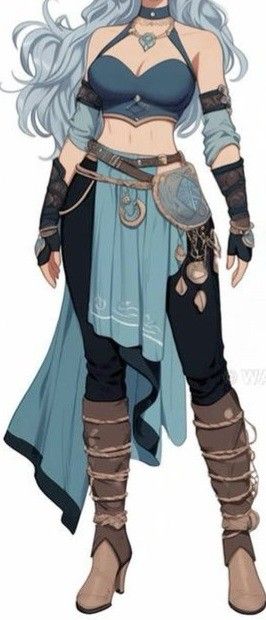 Adventuring Outfit Dnd, Female Adventurer Outfit, Adventurer Outfit, Female Adventurer, Dnd Outfits, Mountain Clothes, Epic Hair, Fantasy Ideas, Anime Outfit