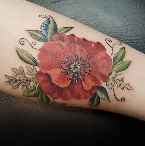 Polish Poppy Tattoo, Large Poppy Tattoo, Poppy And Rose Tattoo, Traditional Poppy Tattoo, Poppy Tattoo Design, Black Poppy Tattoo, Poppy Tattoo Ideas, Poppy Tattoo Meaning, Jojo Tattoo