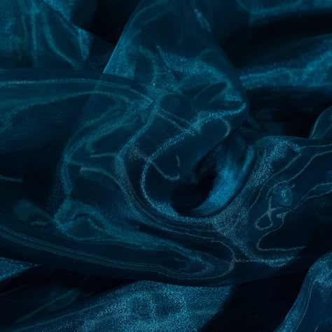 Fynite Sheer Organza Fabric | 2 Yards Long | 44" Wide | Bridal Solid Sheer Organza Bolt for Wedding Dress Fashion Craft Decorations Silky Shiny Sheer Organza - Dark Teal : Amazon.ca: Home Organza Aesthetic, Blue Organza Fabric, Wedding Dress Fashion, Ocean Fabric, Blue Fabrics, Dream Prom Dress, Blue Organza, Liquid Satin, Summer Palette